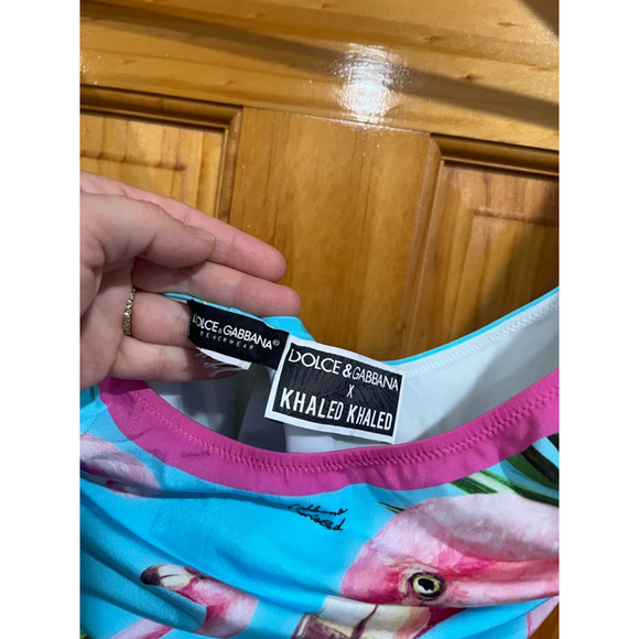 Dolce & Gabbana x DJ Khaled One Piece Swimsuit Flamingo Print NWOT No Size Tag - Picture 4 of 7